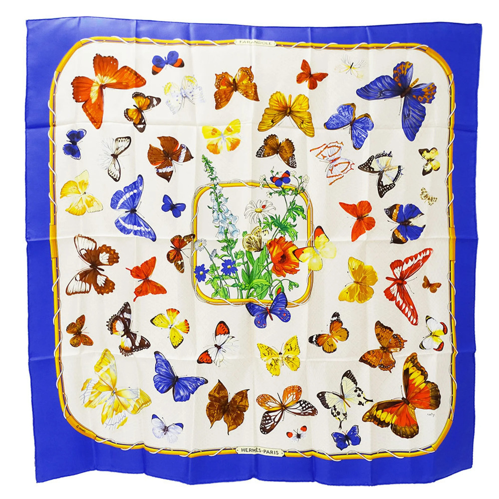HERMES Blue Silk Scarf